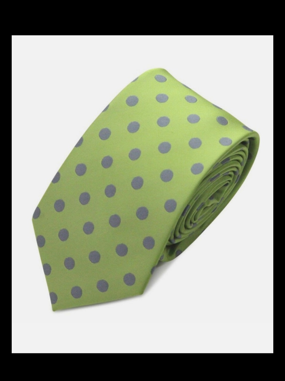 New SpotLight Hosiery Men's Necktie,POLKA DOTS,Lime Green /Grey,100% Polyester